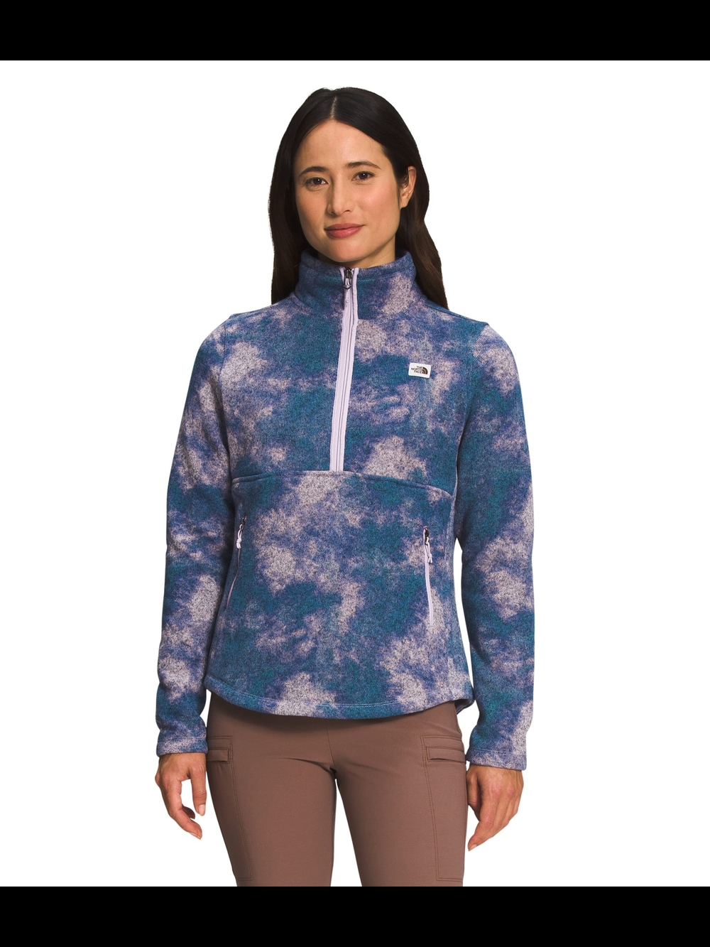 The North Face Women's Crescent 1/4 Zip Pullover Lavender Fog Glacier Dye